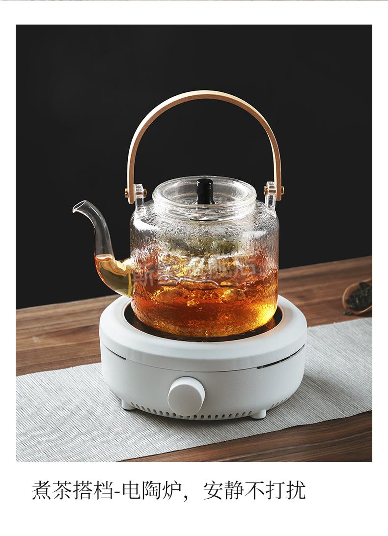 金灶玻璃蒸煮茶器煮茶壶玻璃单壶电陶炉专用泡茶壶白茶蒸茶煮茶器家用
