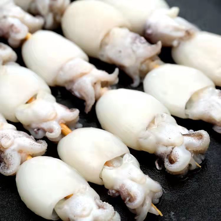 烧烤海鲜 墨鱼仔串 20串/袋 鲜冻小墨鱼 乌贼 目鱼串 铁板烧烤华海春