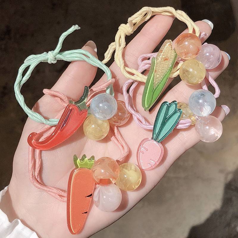 皮尔卡丹(pierre cardin)2022年新款儿童水果头绳女童扎头发皮筋发圈