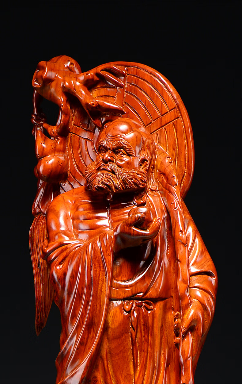 嘉鑫辉煌花梨木雕刻达摩祖师佛像摆件家居日式禅意玄关装饰摆设工艺品