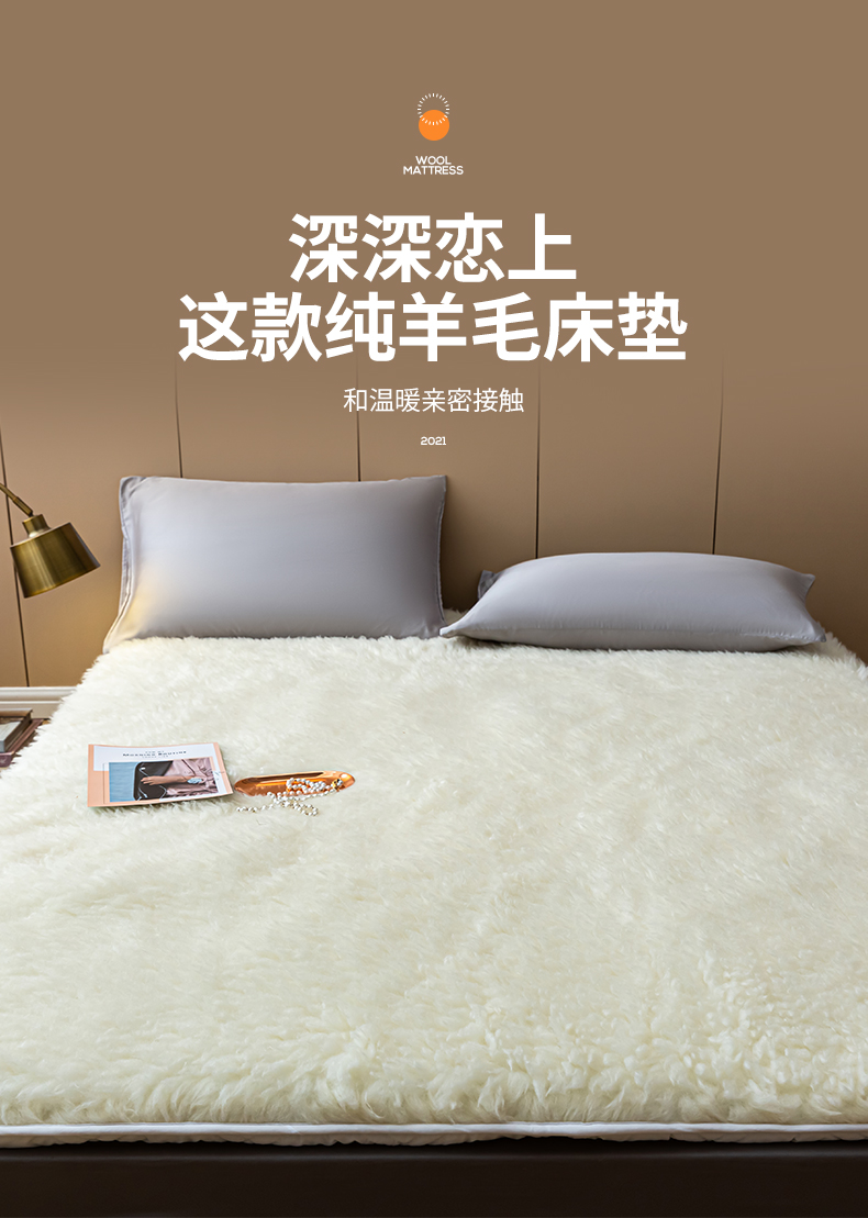 家纺羊毛床垫18m床褥子防滑软垫毛绒垫子双面可用单双人床榻榻米垫被