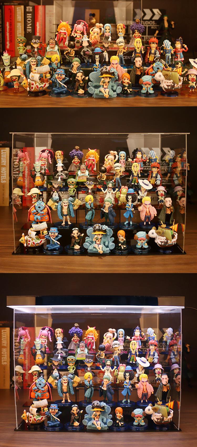 海贼王手办全员9人组亚克力展示盒款航海王动漫周边路飞女帝索隆山治