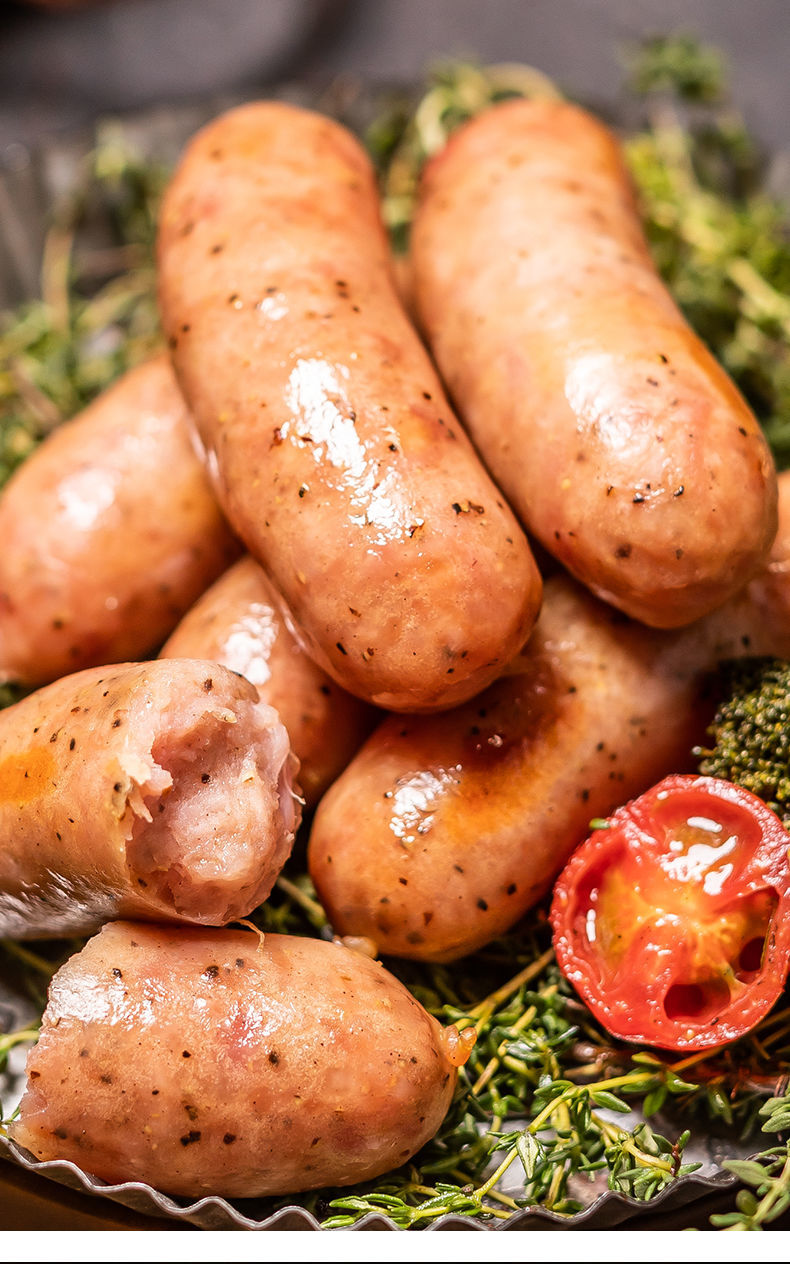 纯肉肠火山石烤肠批发热狗肠台式烤香肠脆皮烤肠地道肠乐柏味烤肠