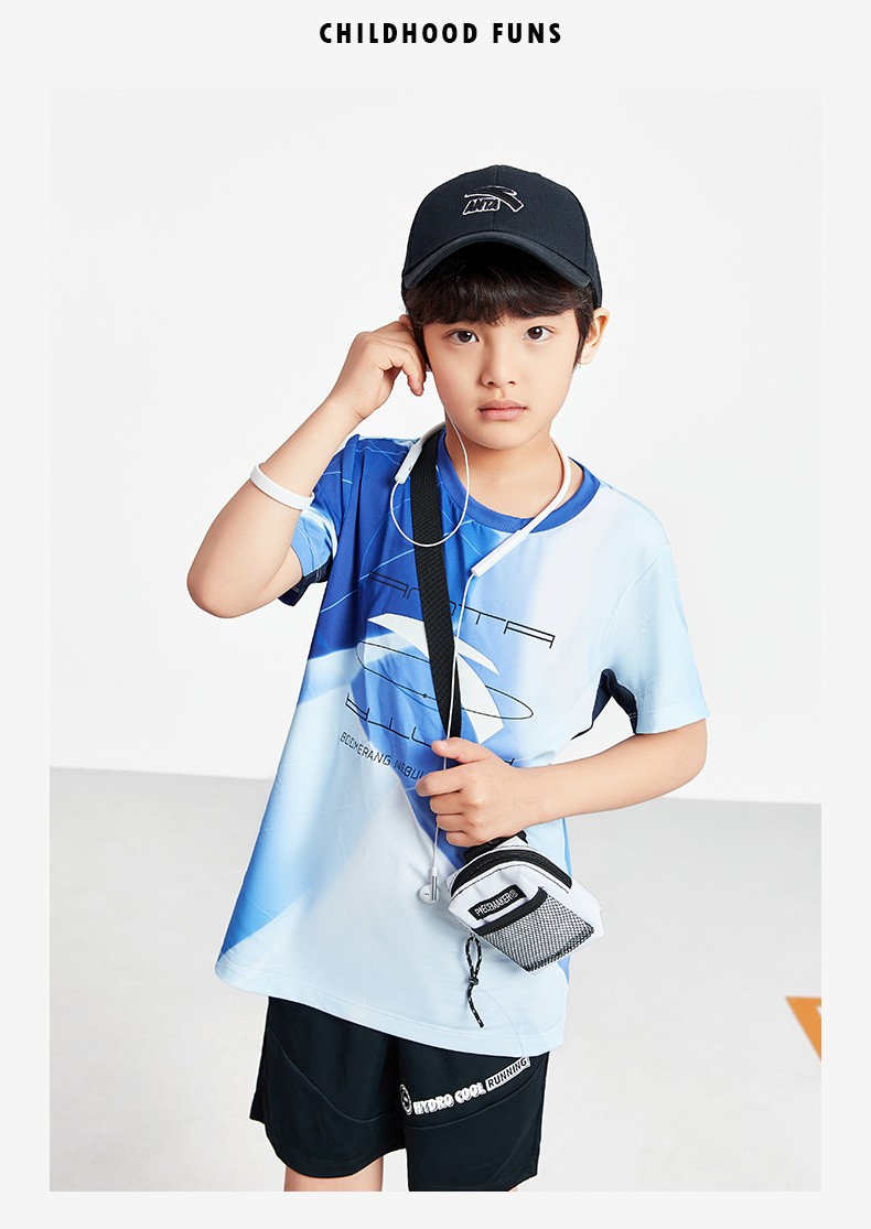 安踏儿童装男童t恤2022年夏季新款速干透气吸汗儿童t恤616岁大童短袖