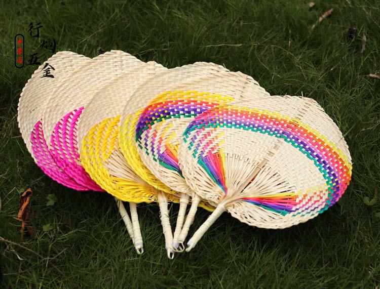 可狄kedi手工编织蒲草扇子粽叶扇宝宝驱蚊扇老人纳凉草扇传统草编扇