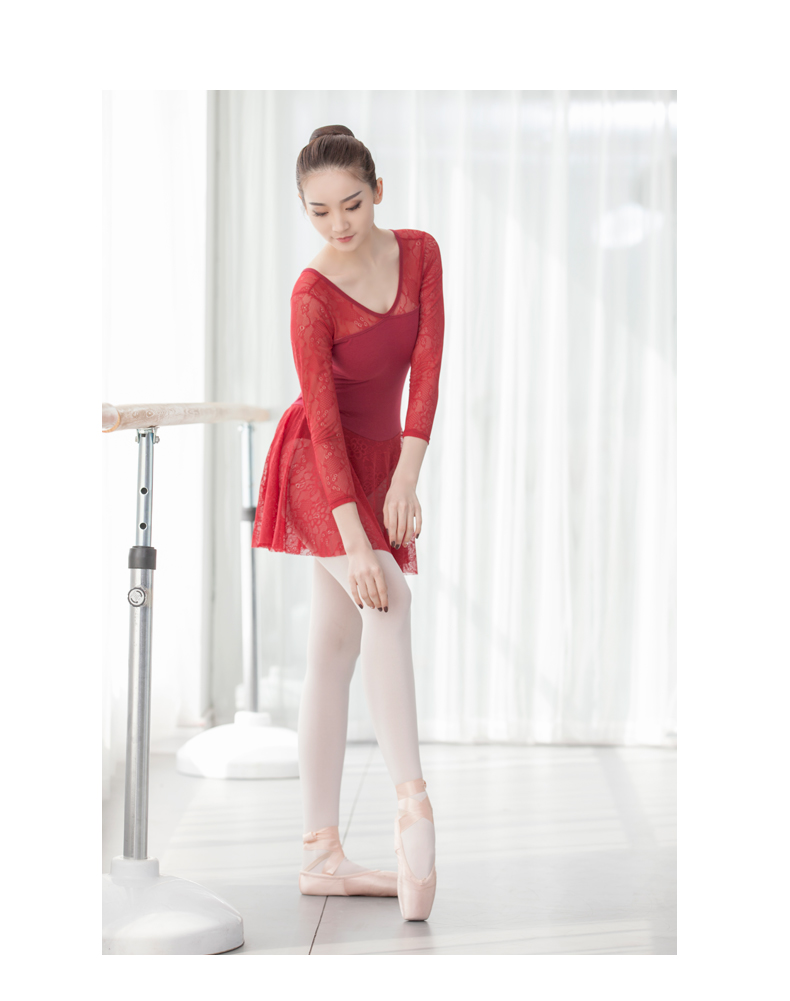 芭蕾舞练功服大人连体艺考形体服女舞蹈服显瘦长袖紧身老师体操服 653