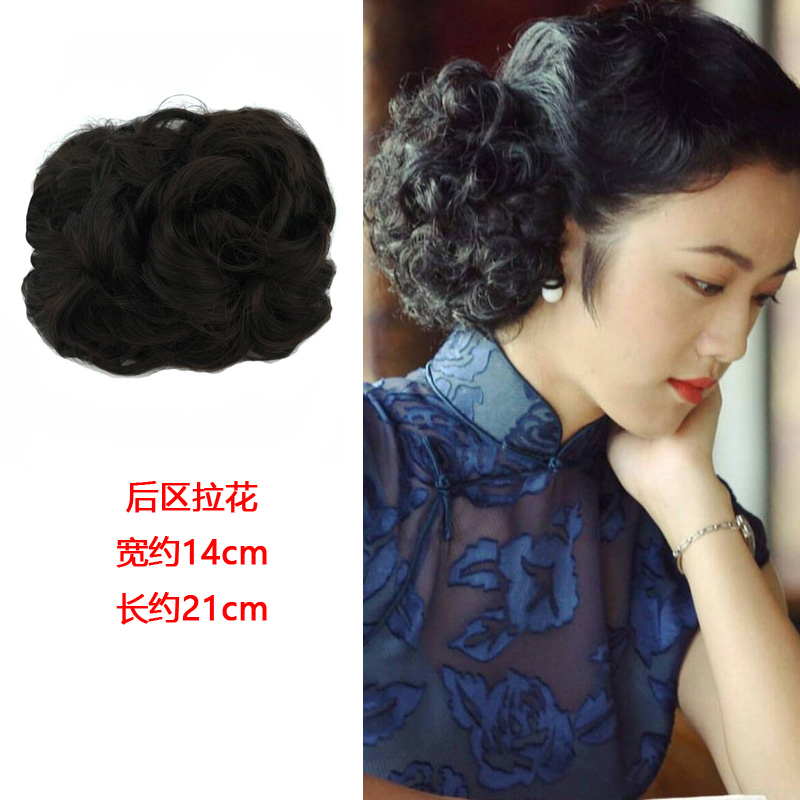 古装复古手推波纹刘海发片旗袍造型民国老上海后区拉花大波浪假发p