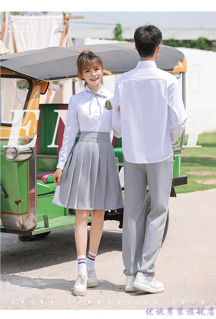 优旋夏季毕业班服衬衫套装学院风校服中学生英伦初中高中生运动会演出