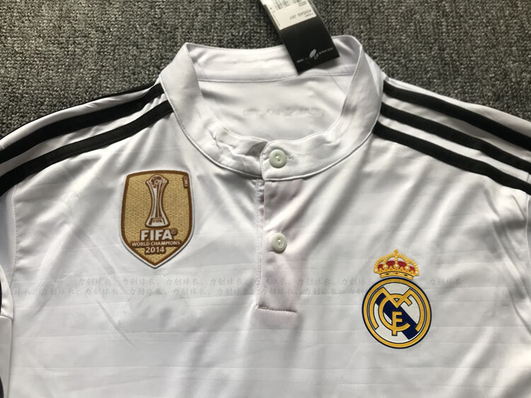 皇马球衣 1415欧冠皇马主场球衣4号拉莫斯7号c罗贝尔长袖复古足球训练