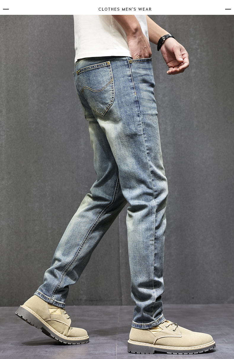 egmo2022夏季新款怀旧蓝牛仔裤男士弹力宽松直筒潮牌新塘镇春夏长裤子