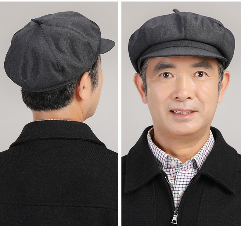 新品中老年男士单帽中老年人帽子男士鸭舌帽春秋天薄款老头爷爷前进帽