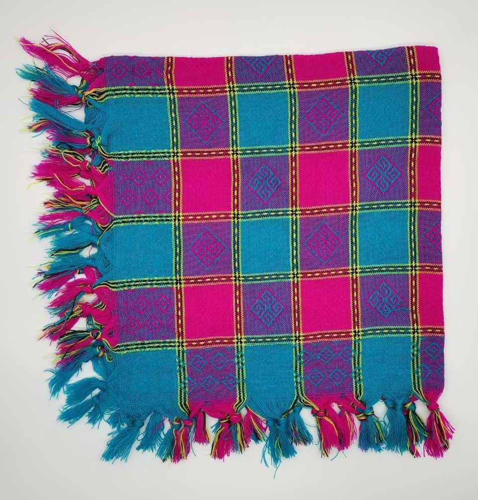 洱韩聚用会红围巾方格头巾围巾老式四方巾老年妇女包头巾农村下地干活