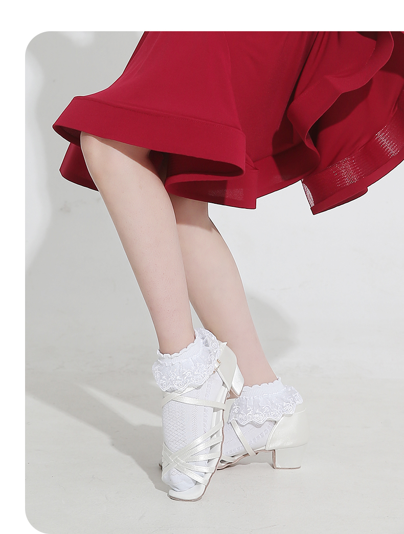 2022新款贝蒂拉丁舞鞋 麦森丽亚儿童白色拉丁舞比赛考级软底小白鞋