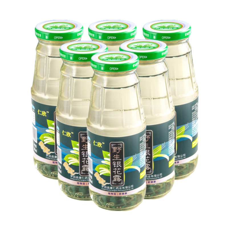 仁欣野生银花露金银花露水饮品340ml整箱6瓶装成人金银花饮料6瓶装买