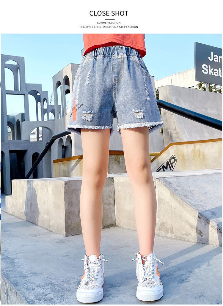 艾诺轮女童短裤外穿夏7-12岁初中生女孩夏装洋气韩版中大童学生夏季