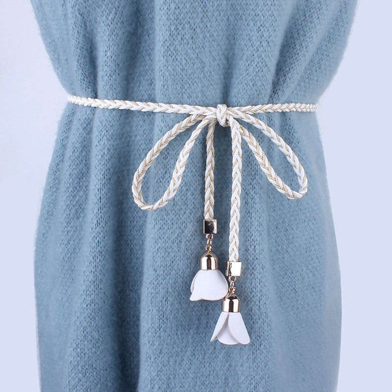 新品系腰绳流苏腰带女腰绳编织细长装饰连衣裙子森女系简约百搭打结