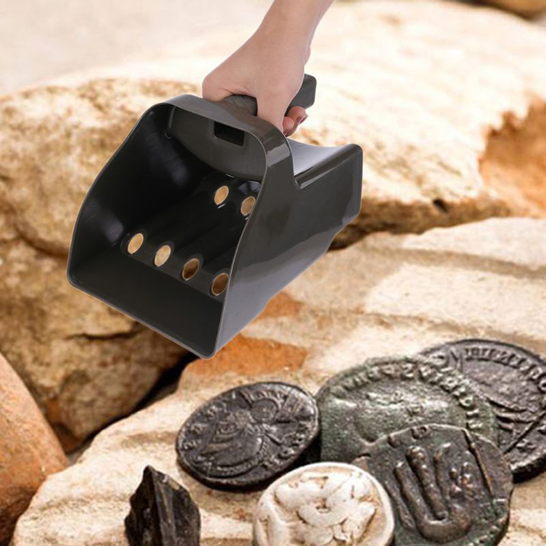 织语沙滩挖土捡漏小铲不锈钢沙铲沙漏户外探宝过滤沙子塑料沙铲02kg