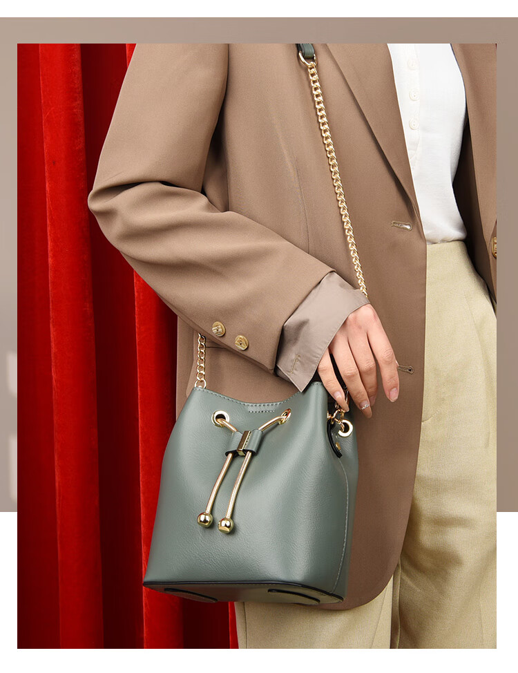 雅格莱诗女包女包新款2022水桶春夏单肩百搭软皮感时尚斜挎包 尊享