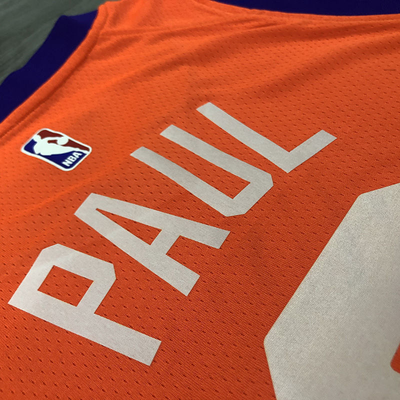腾讯体育nba同款nba21赛季太阳队篮球服保罗3号球衣艾顿22号橙色篮球