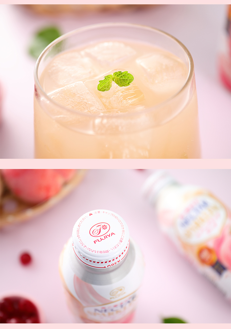 不二家白桃果汁15微碳酸清爽醇香解渴饮料整箱装白桃味3瓶装