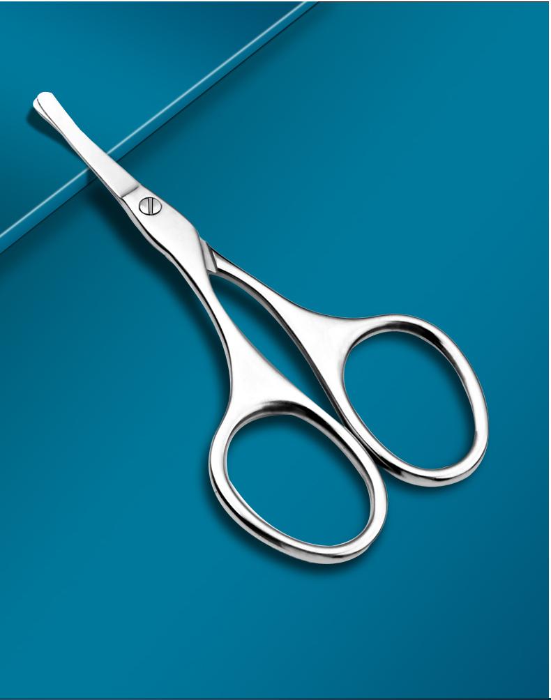 鼻毛小剪刀便携鼻孔鼻毛修剪器鼻毛剪刀酷雅黑大号圆头鼻毛剪赠小镜子