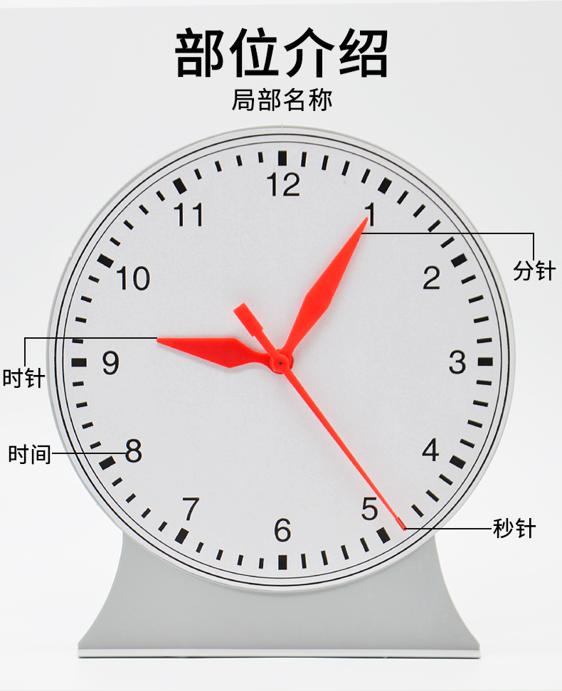 用三针联动12时30502学生用小学教具演示用钟面认识钟表儿童启蒙教