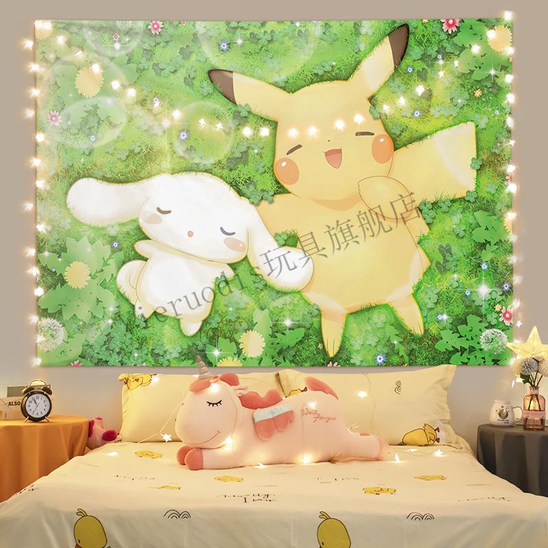 vieruodis玉桂狗美乐蒂背景墙布画布床头布ins可爱系温馨房间装饰挂布