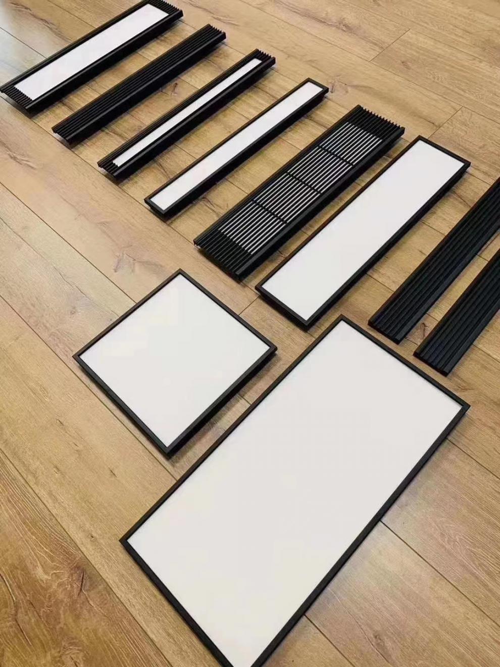 蜂窝板led灯集成吊顶大板配件铝合金延申板嵌入式黑白格栅灯方灯