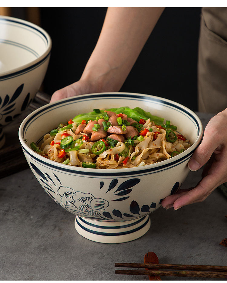 菩本家 biangbiang面大碗老关中特制陶瓷大碗 大号汤面碗老式 怀旧