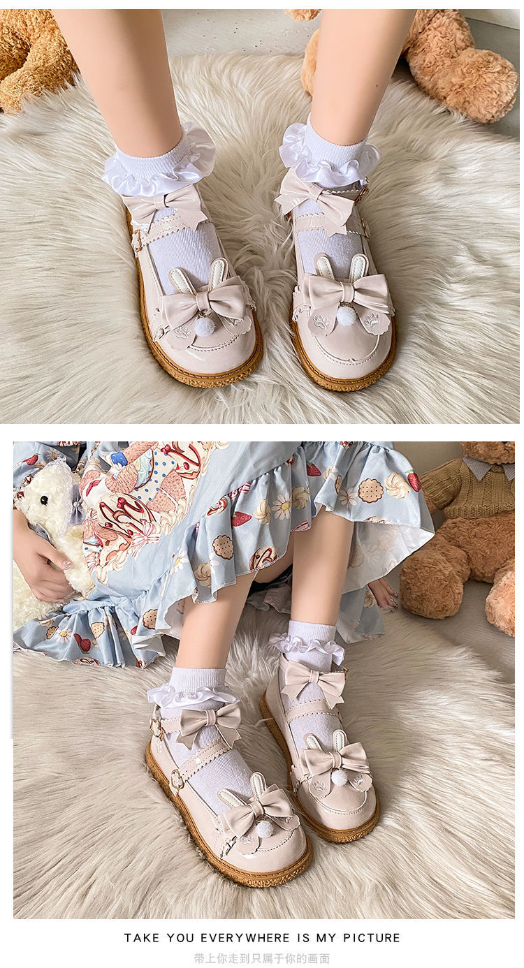 单鞋女原创白色jk制服鞋子玛丽珍小皮鞋圆头平底洛丽塔可爱甜美lo萝莉