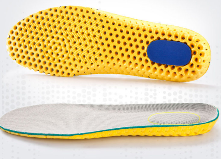 运动透气减震鞋垫男吸汗鞋垫女加厚跑步弹力鞋垫经典灰色1双高弹35