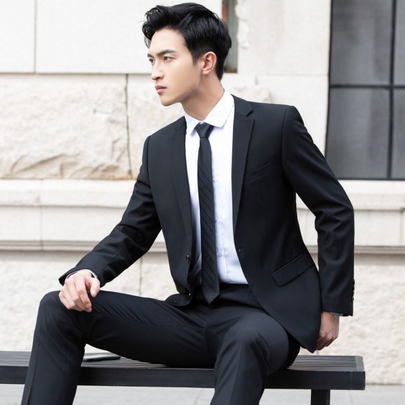 十八岁成人礼服男生西服套装男修身商务休闲职业正装新郎伴郎结婚礼服