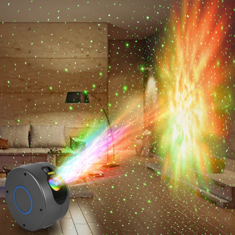 七彩极光星空投影灯3d视觉满天星云激光投影仪蹦迪灯家用小夜灯 星空