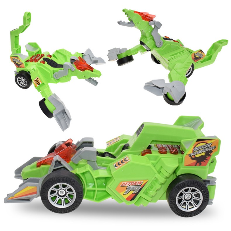 启智变形恐龙战车儿童电动玩具音乐灯光万向恐龙模型玩具车绿色