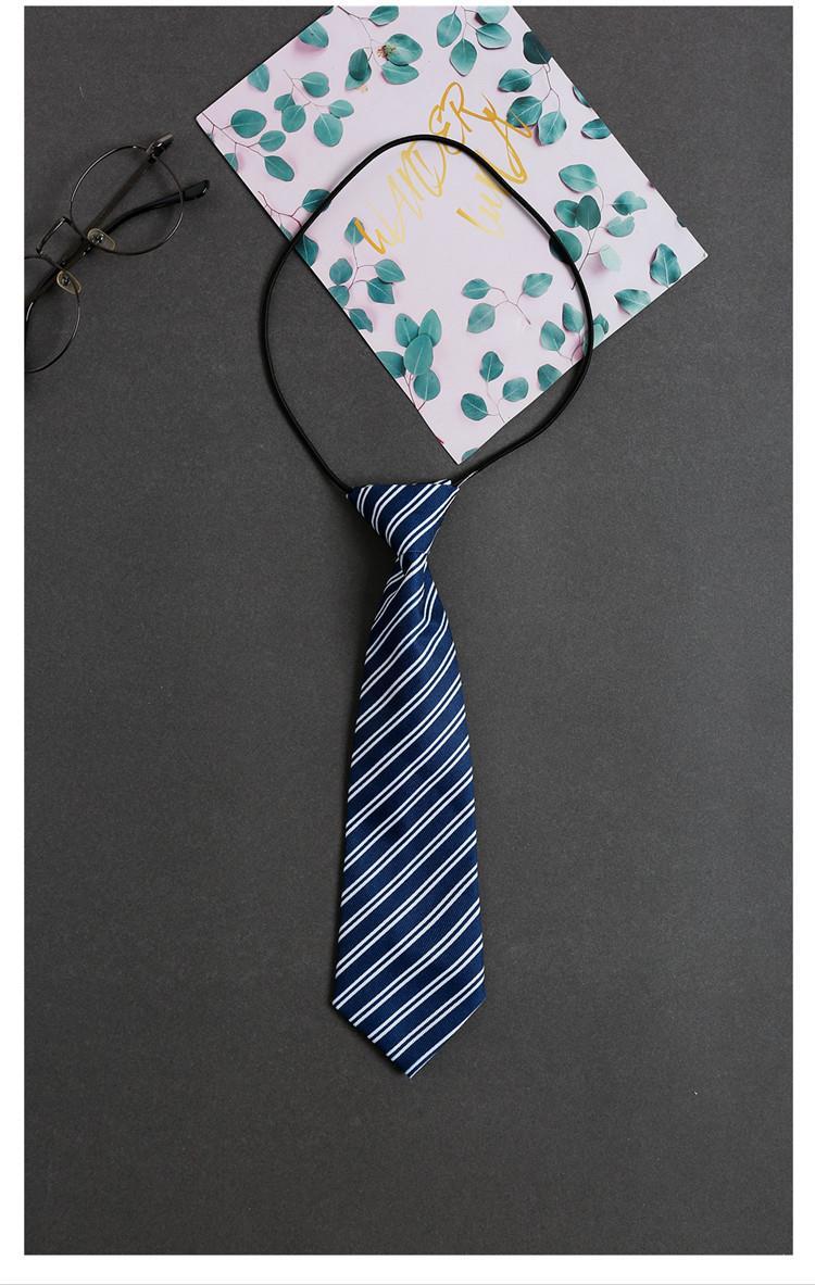 简易领带潮懒人免打领带男女同款装饰衬衫学院风领结蓝格子