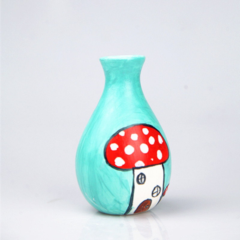 金归素胚花瓶陶艺陶吧素坯釉下彩陶瓷小白瓶画画diy陶瓷涂色白胚上色9