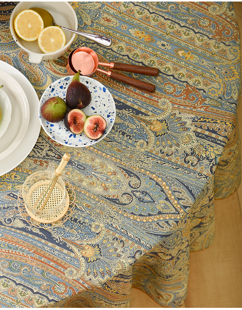 小镇欧式茶几桌布西餐复古长方形家用餐桌圆桌台布圆桌布直径220cm