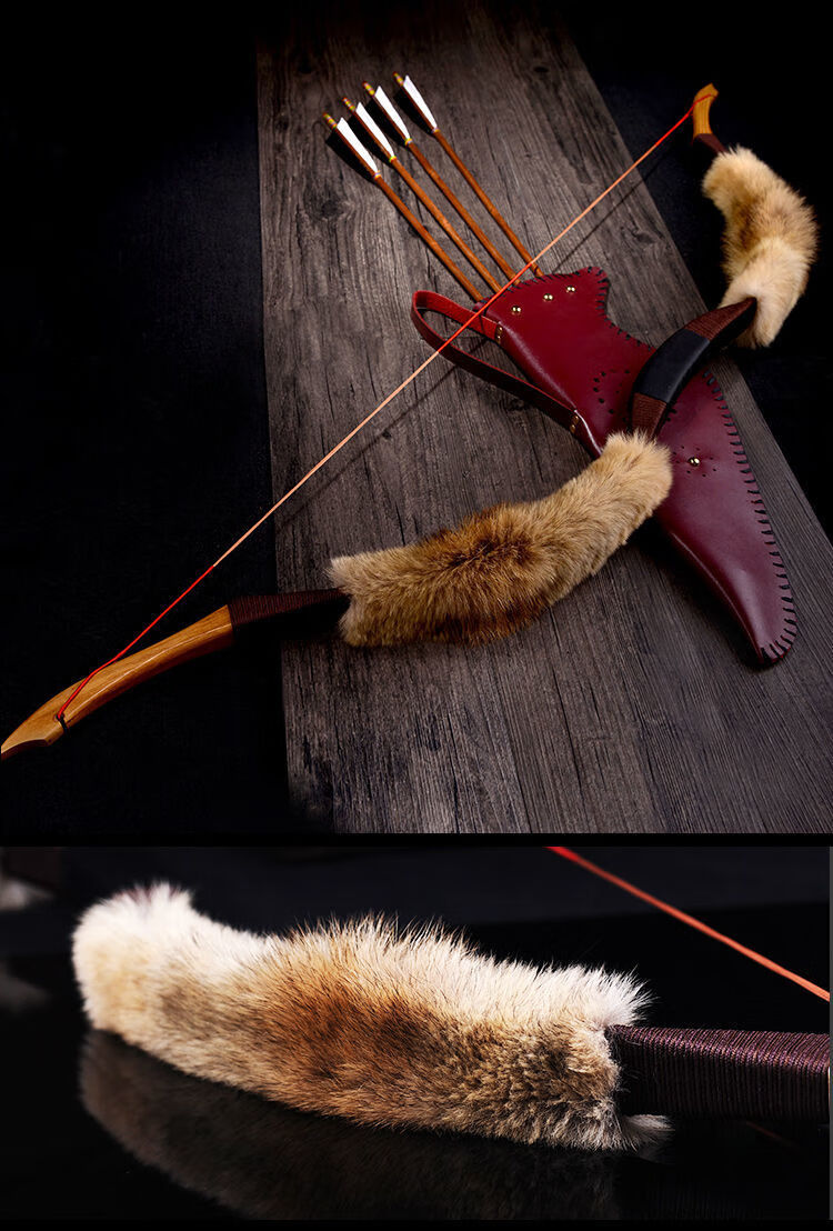 成人弓箭射击弓箭直拉弓景区古代弓箭运动箭管地摊弓箭 真皮之-牛 三