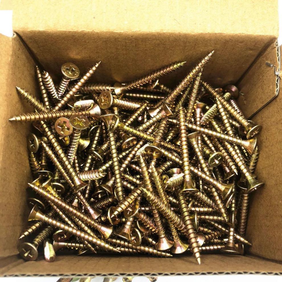 螺丝钉内六角螺丝高强度自攻螺丝纤维板钉沉头十字黄色快丝彩锌家具木