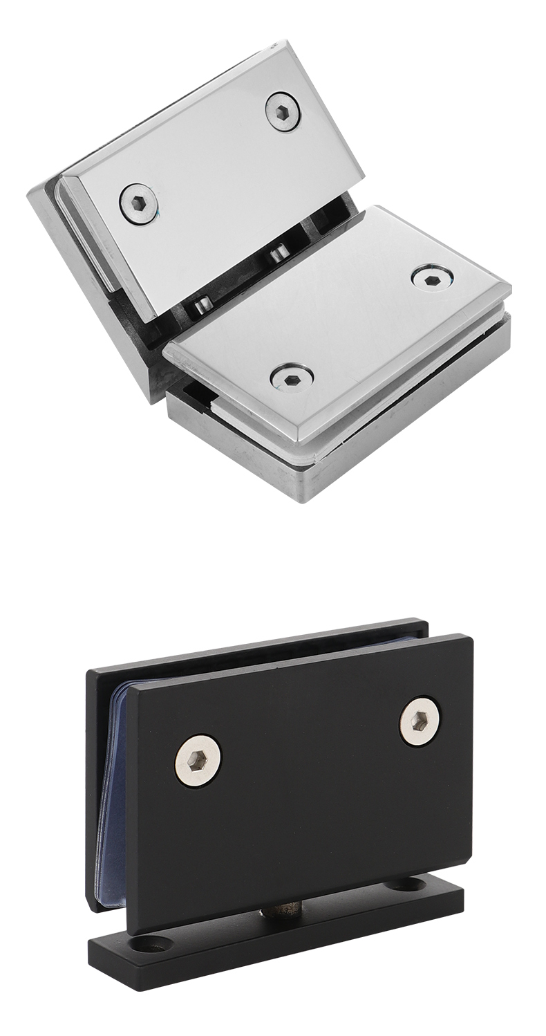 定制适用于304不锈钢无框90度玻璃门合页双向浴室玻璃夹淋浴房铰链180