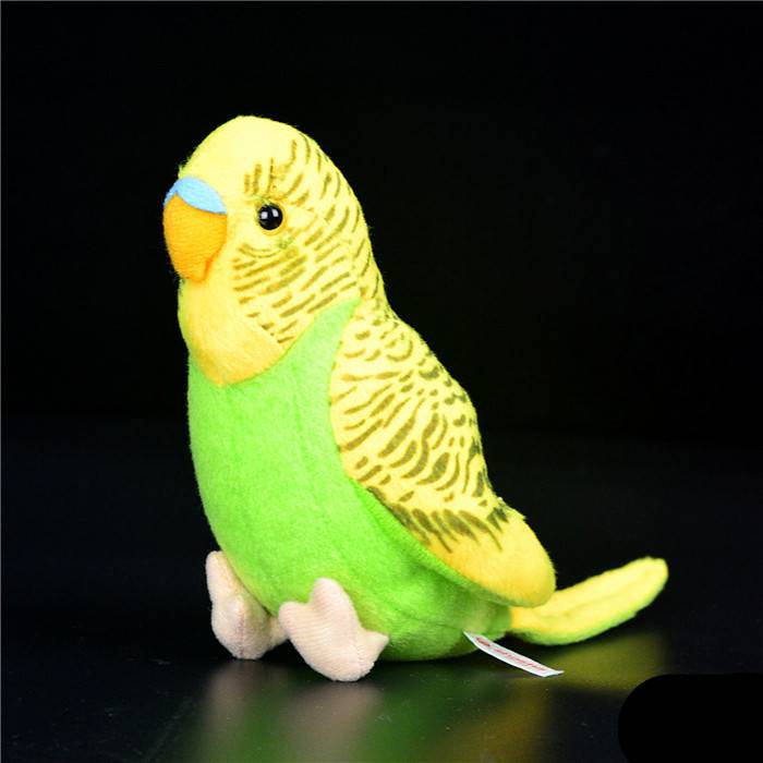 鹦鹉玩偶可爱虎皮鹦鹉玩偶可爱小鹦鹉公仔仿真动物毛绒玩具小鸟模型