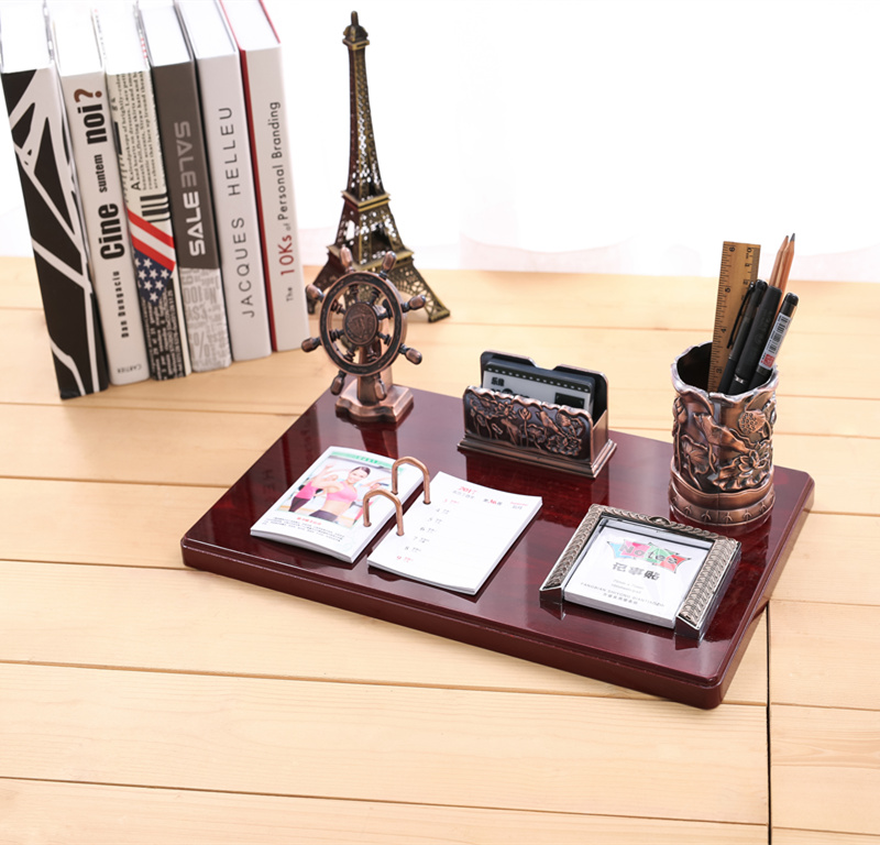 斯珂睿 2021台历架办公室摆件创意办公桌笔筒老板装饰品店铺开业文台