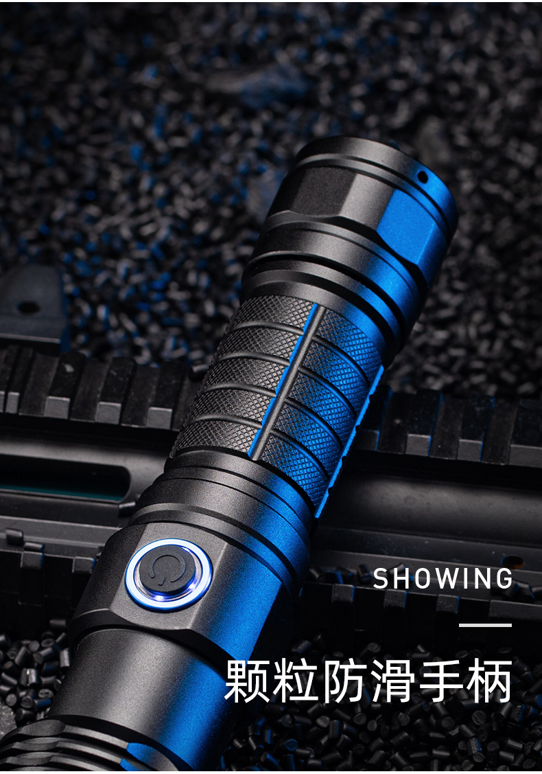 天火(skyfire)p100强光手电筒亮户外可充电远射变焦家用便携大功率