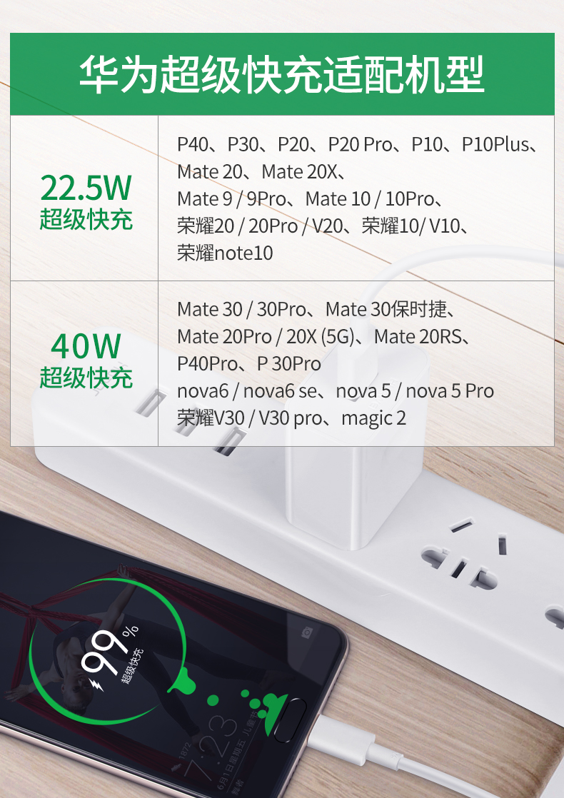 华为40w充电器原装快充头5a原厂p30p40pro手机mate302010nova567华为