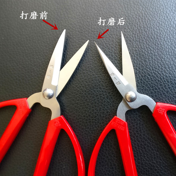 专用剪纸手工打磨尖头剪刀手工剪刀艺人剪刀红色塑料手柄12厘米全长