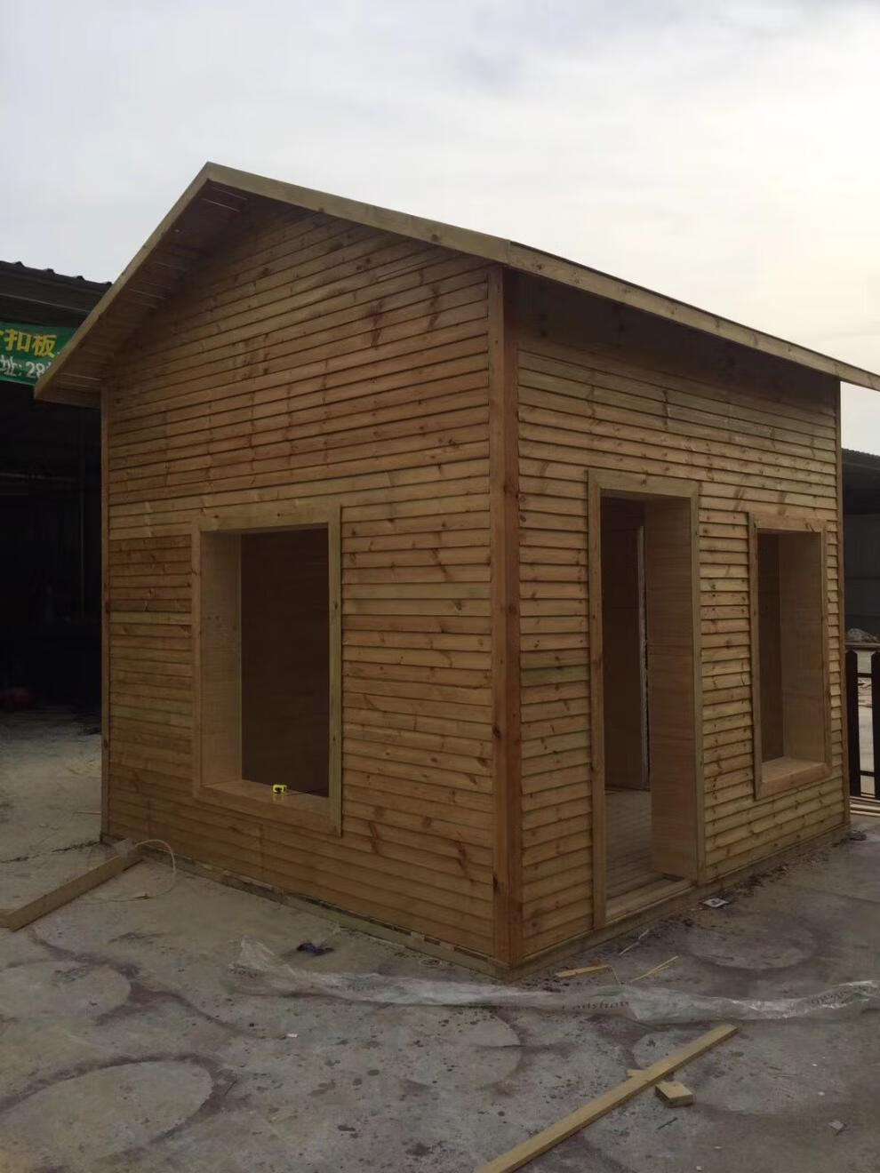 移动防腐木木屋联系屋碳化木设备小屋售货房储物间小木房 客服请需要