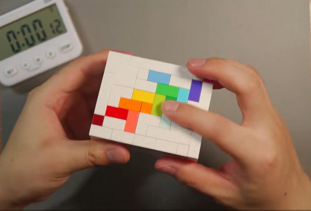 彩虹之路gm同款创意moc兼容勒高解密盒解谜puzzle七彩魔盒烧脑积木