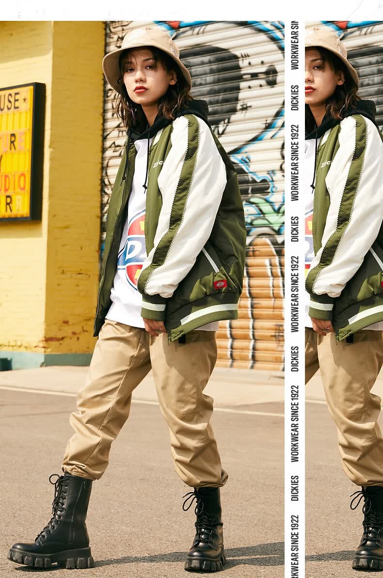 dickies棒球服夹克印花外套春夏季休闲上衣情侣款长袖棒球夹克棒球服