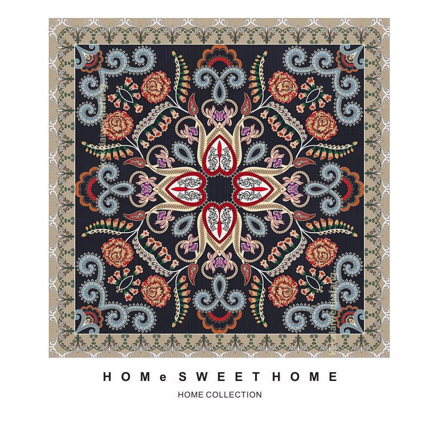 参团拼购欧式正方形地毯门厅玄关波西米亚民族风吊篮转椅垫衣帽间书房