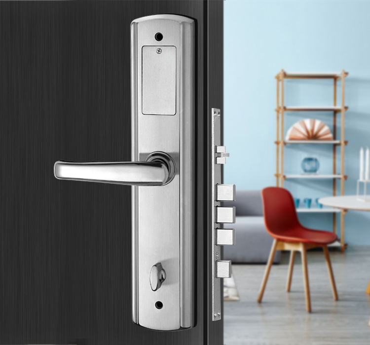 锁入户门户外门防水防火防盗铜门别墅家用电子机械锁密码锁 36k拉丝